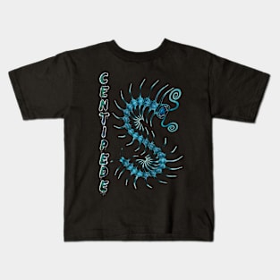 Blue Centipede with Spray Paint Kids T-Shirt